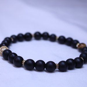 Handmade Men's Elastic Beaded Bracelet